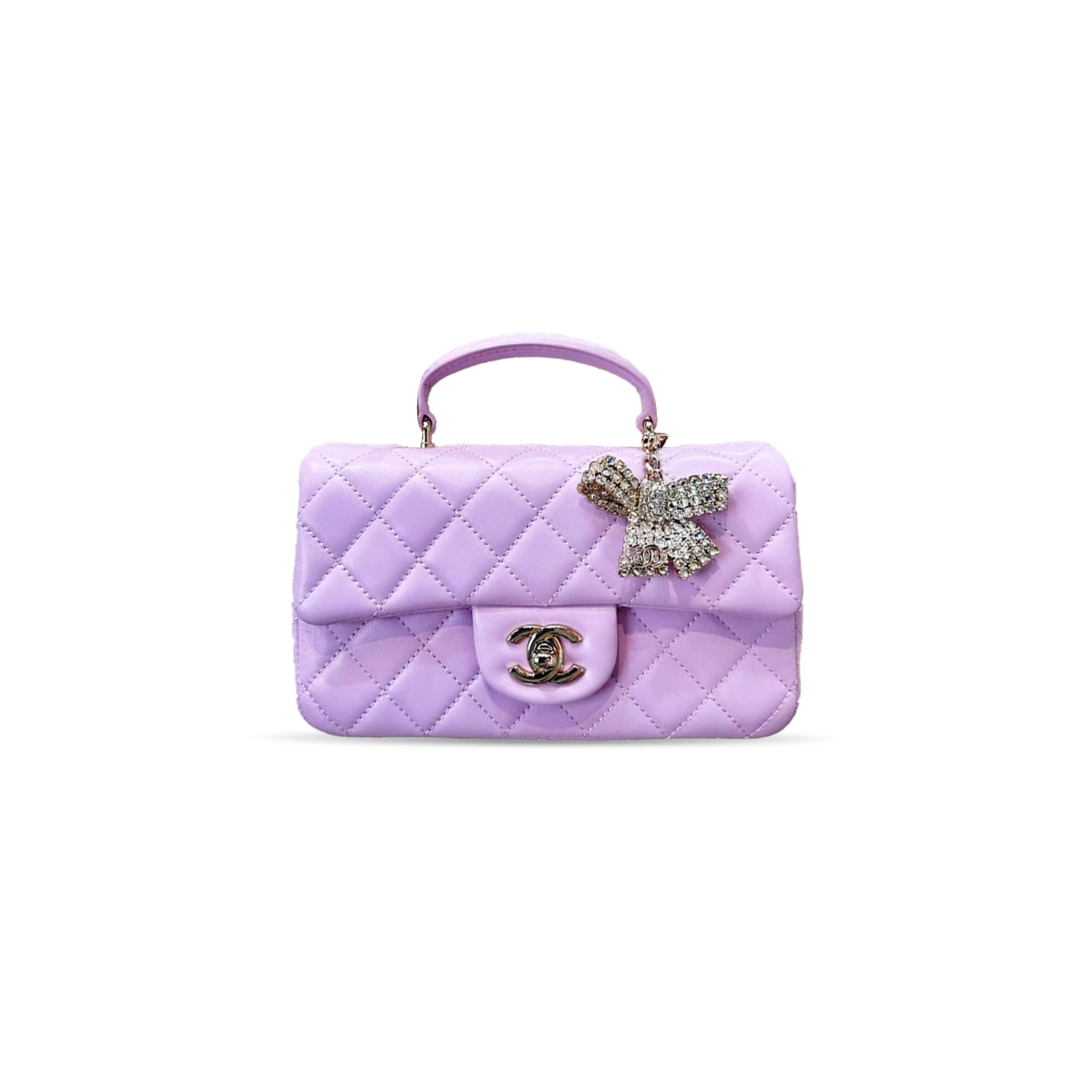 CHANEL MINI CLASSIC HANDBAG WITH TOP HANDLE AS2431 (20*12*6cm)